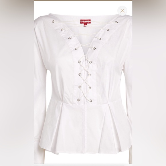 Staud Monroe lace up top size 6 - Picture 4 of 7